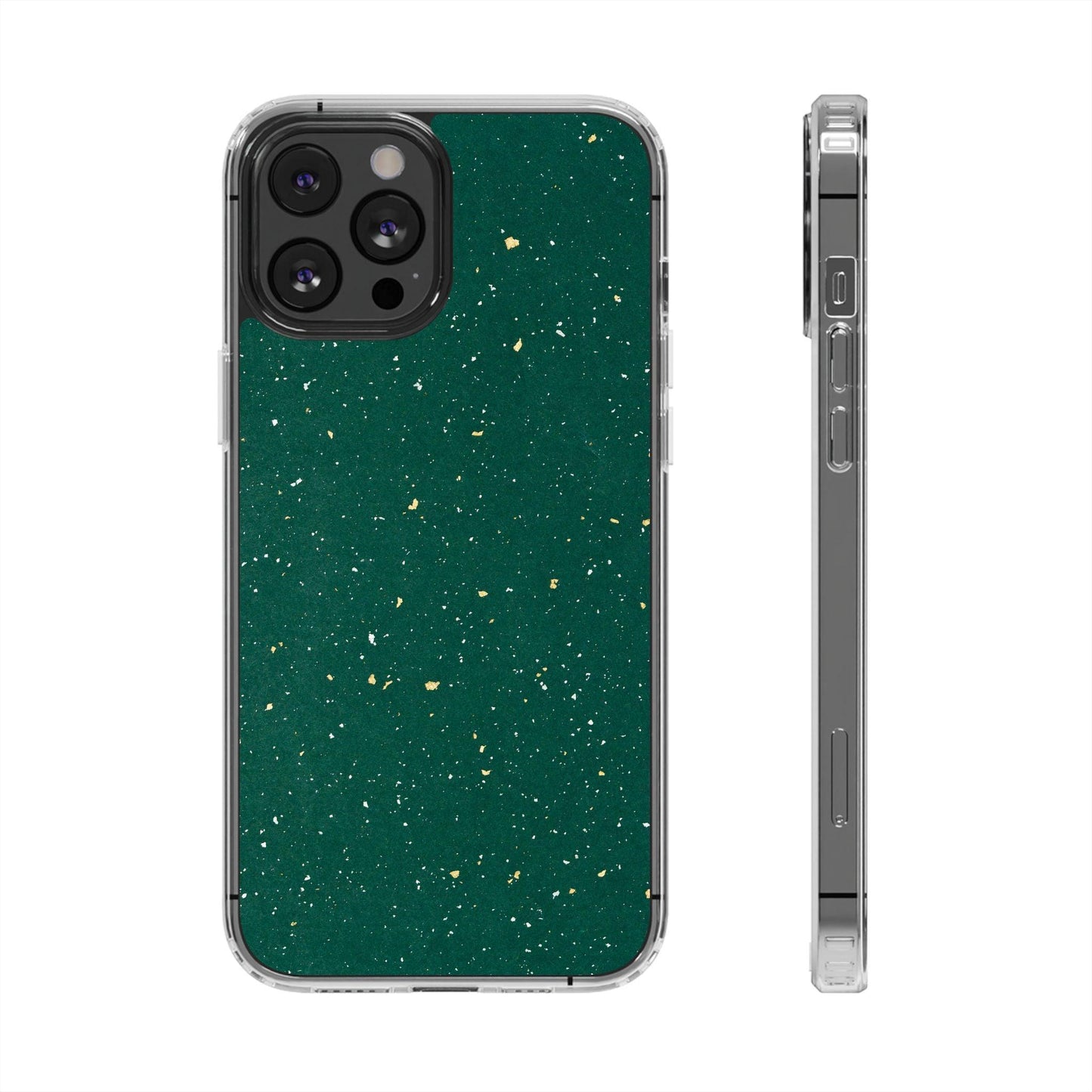 Clear Cases Green with Glitter