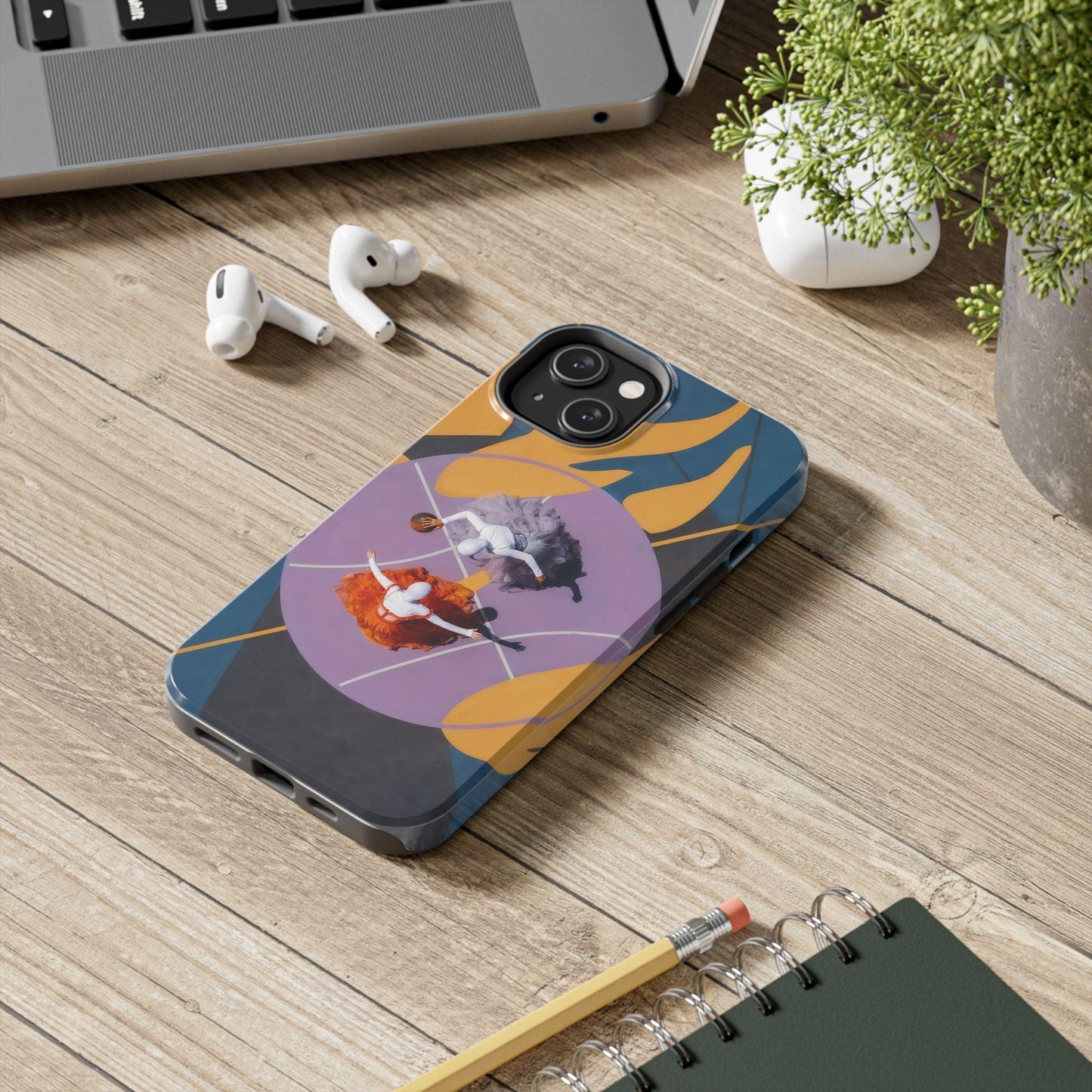 Two Womens Play basket ball Tough Phone Cases