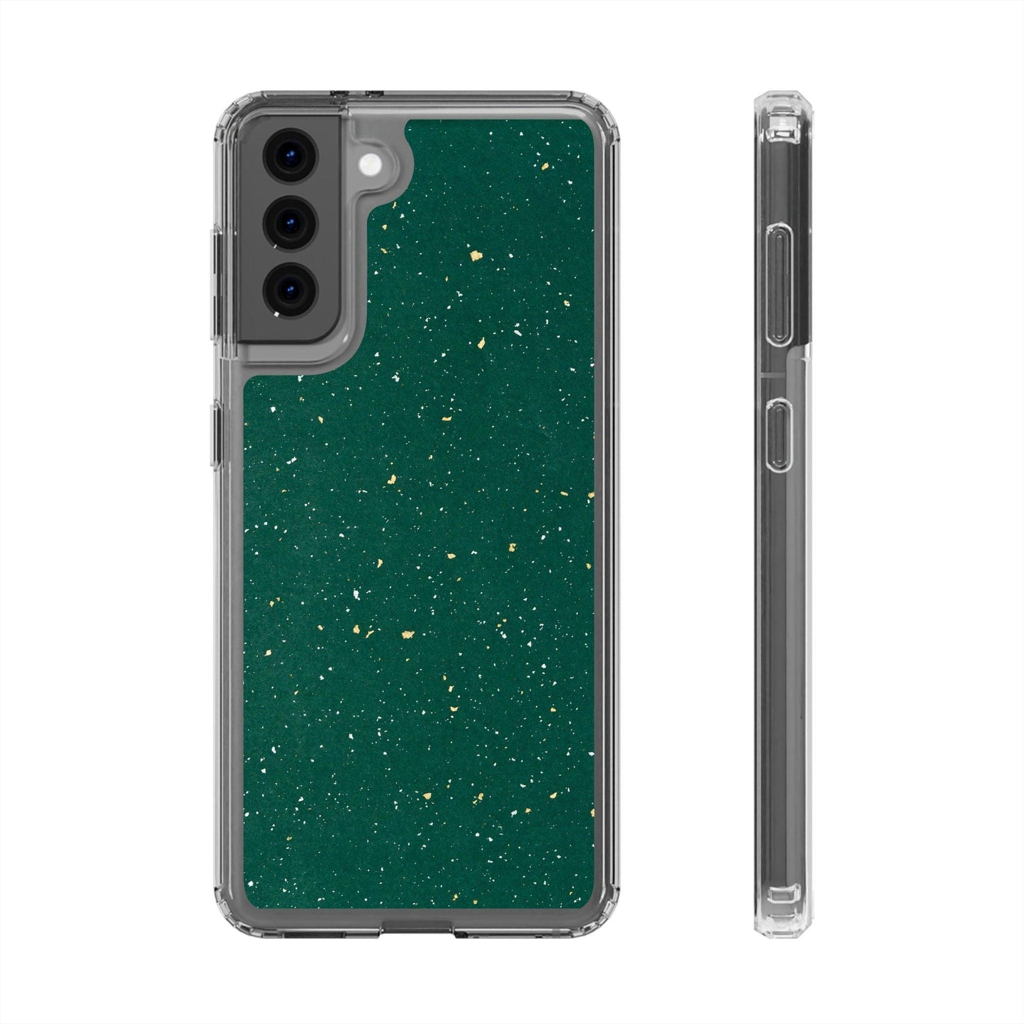 Clear Cases Green with Glitter