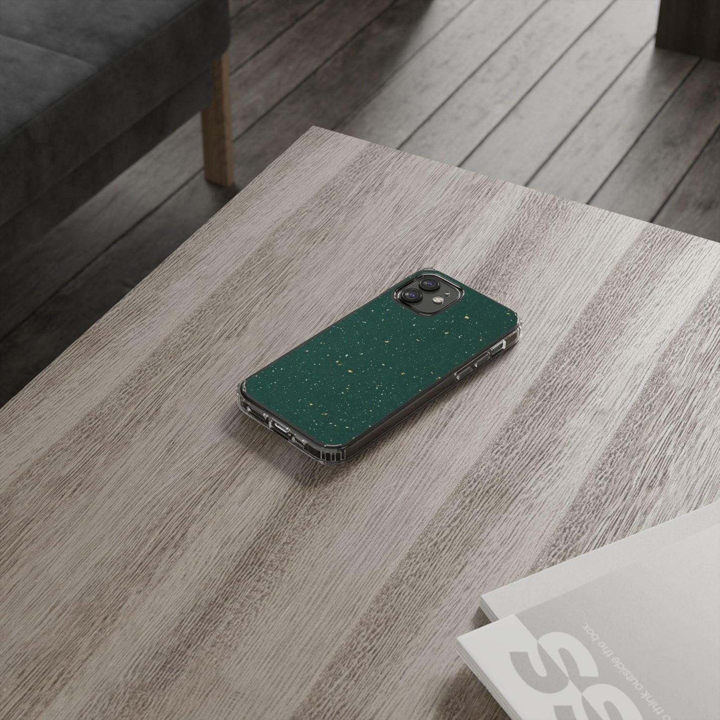 Clear Cases Green with Glitter