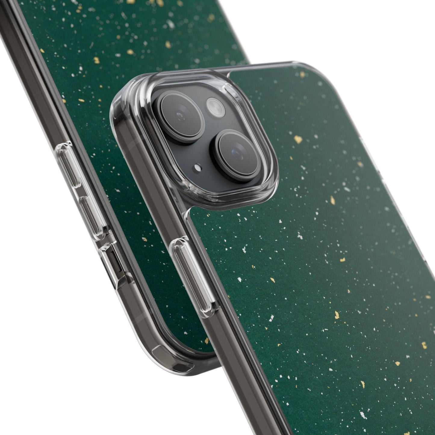 Clear Cases Green with Glitter