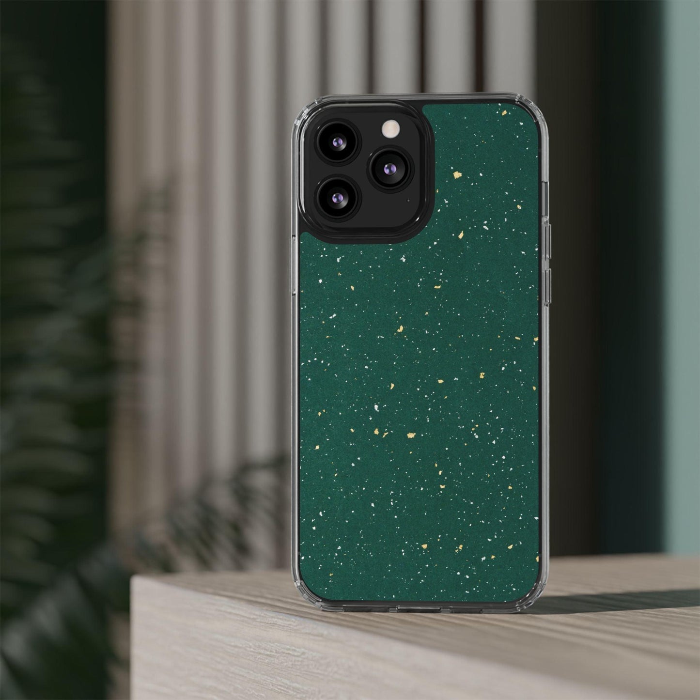 Clear Cases Green with Glitter