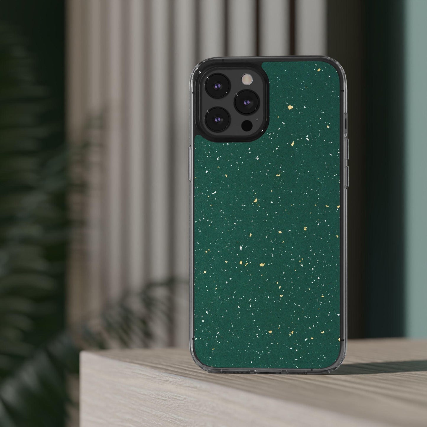 Clear Cases Green with Glitter