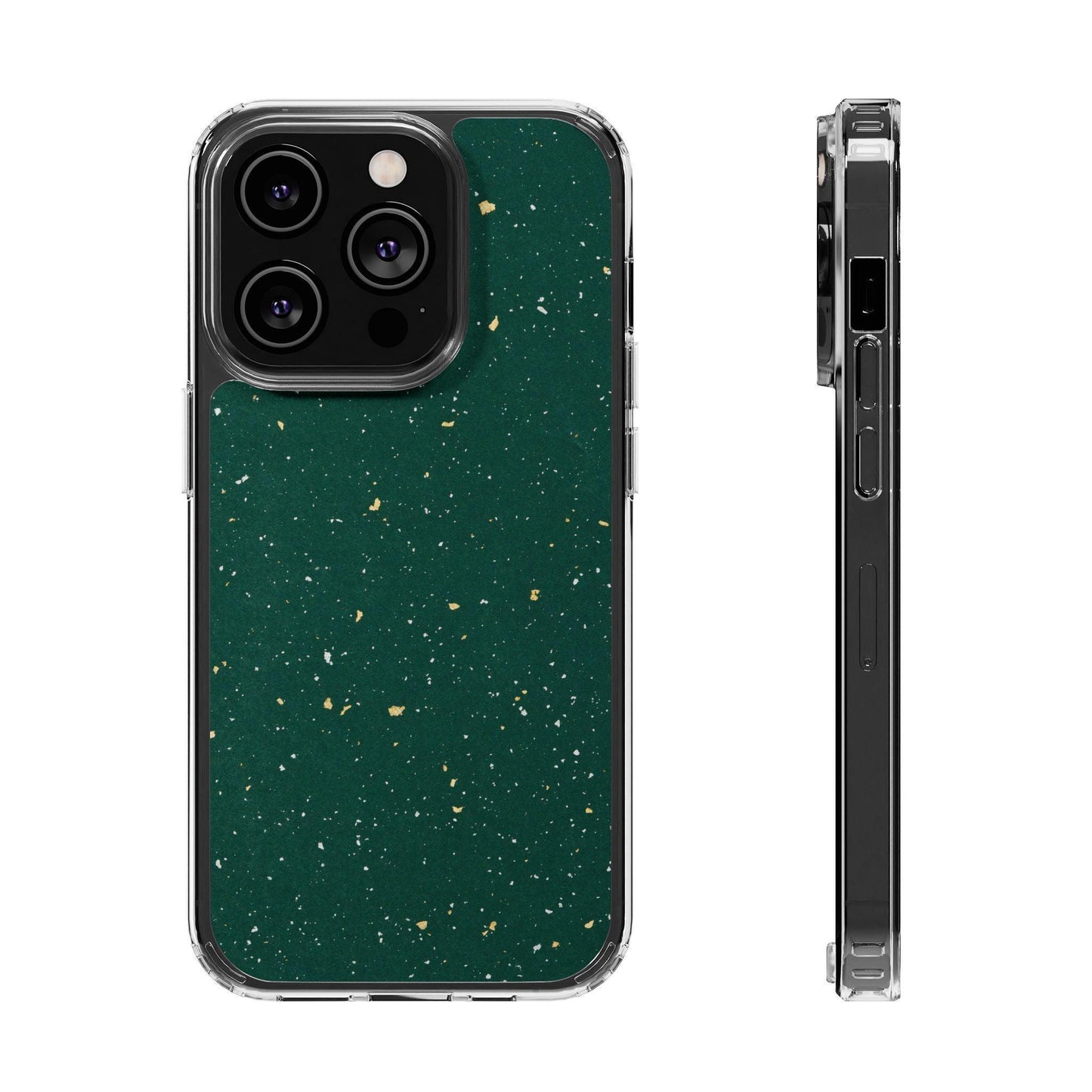Clear Cases Green with Glitter