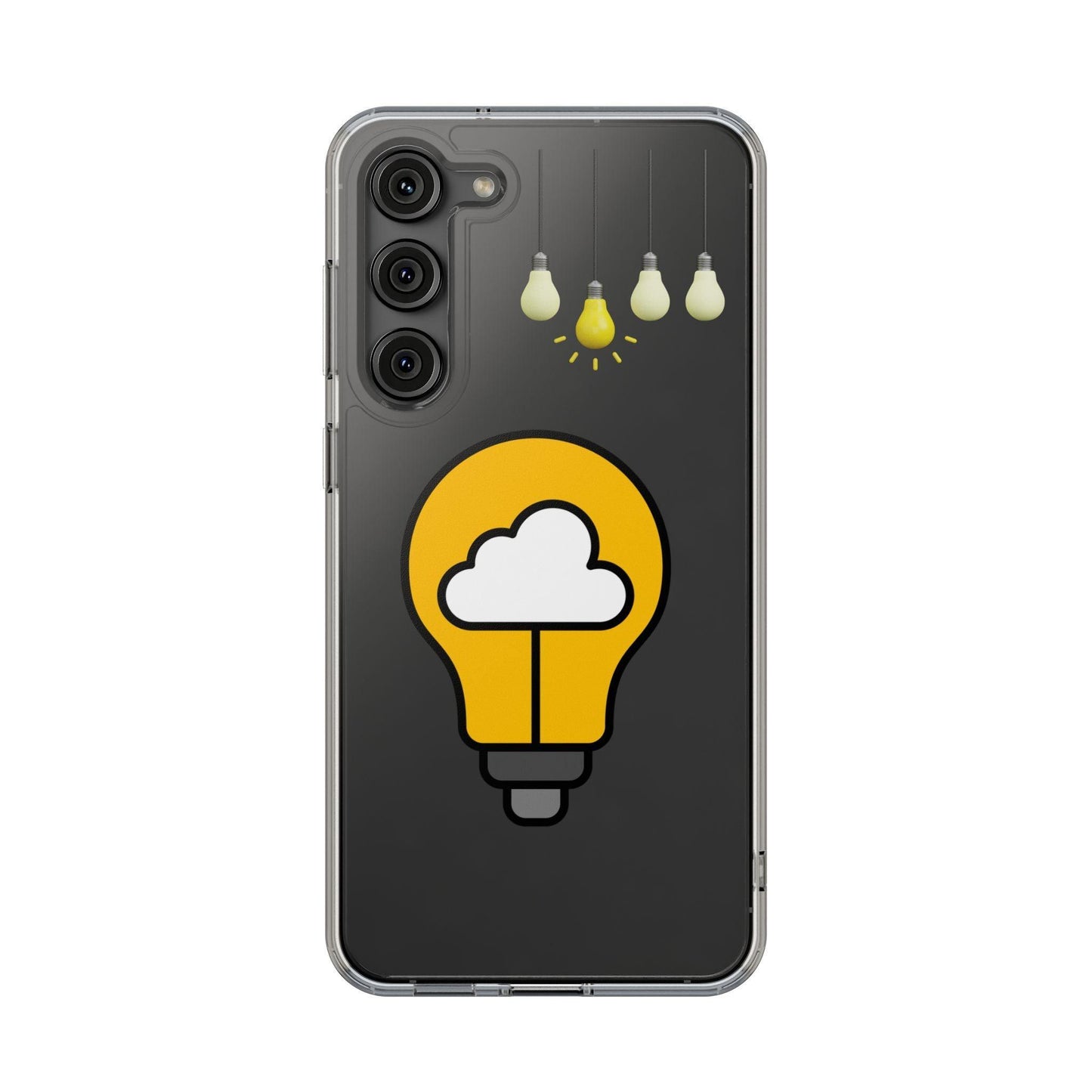 Clear Cases Bulbs with Light Representing Ideas