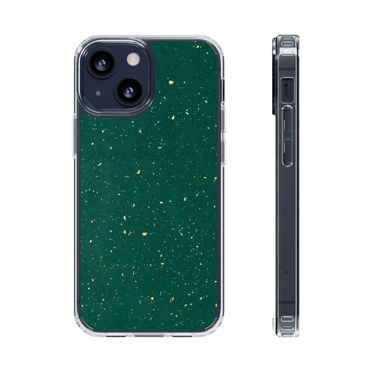 Clear Cases Green with Glitter