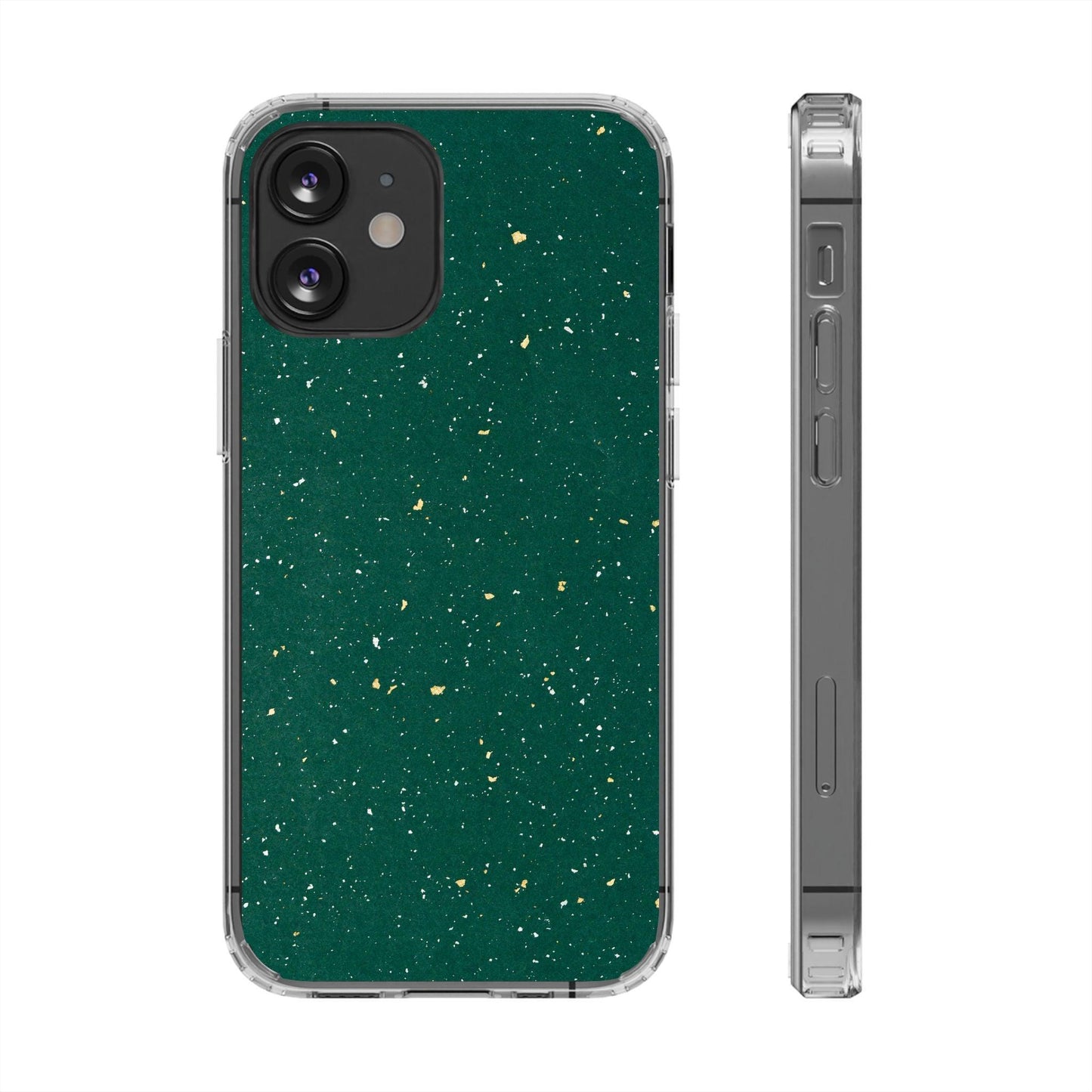 Clear Cases Green with Glitter