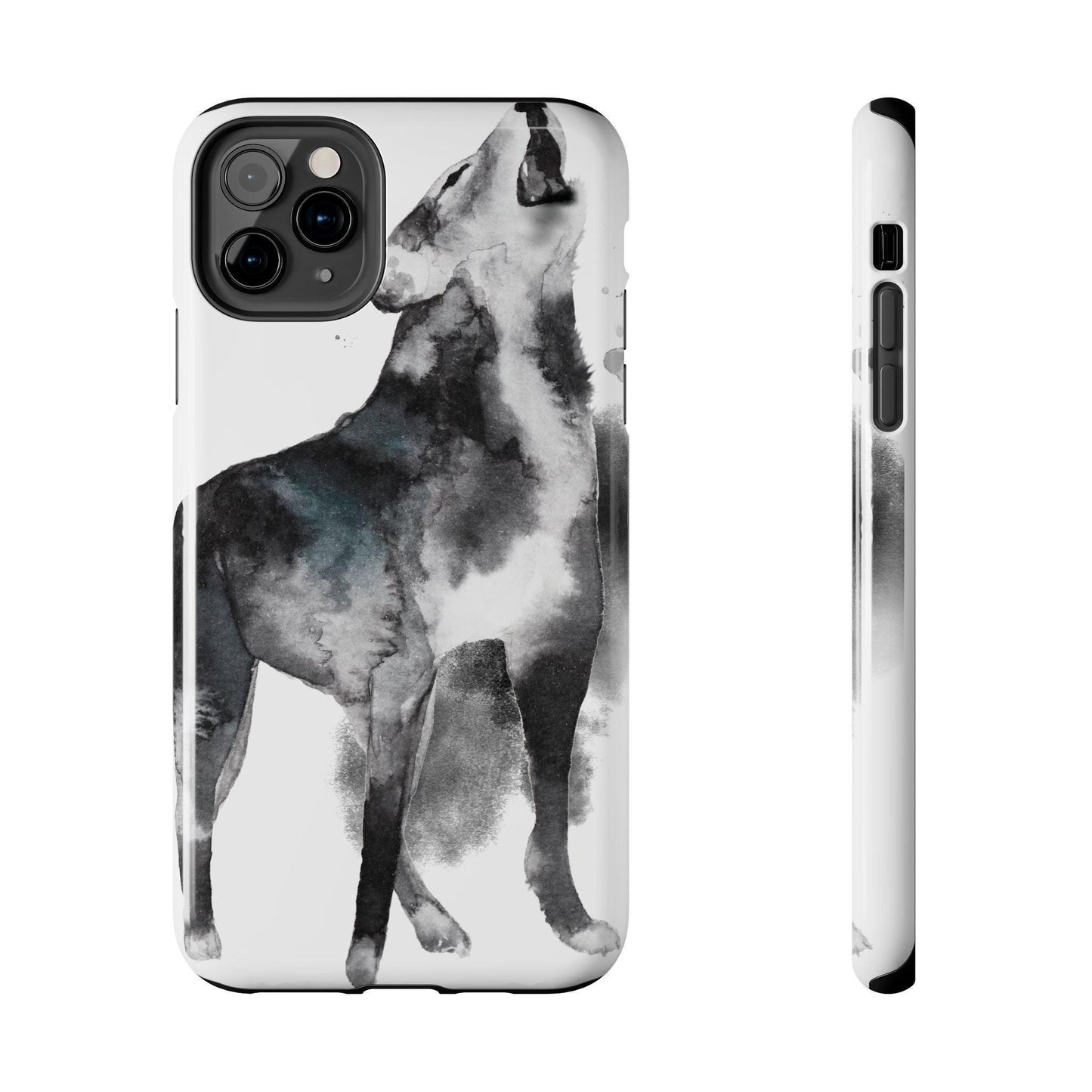 Black and White Dog Printed Tough Phone Cases