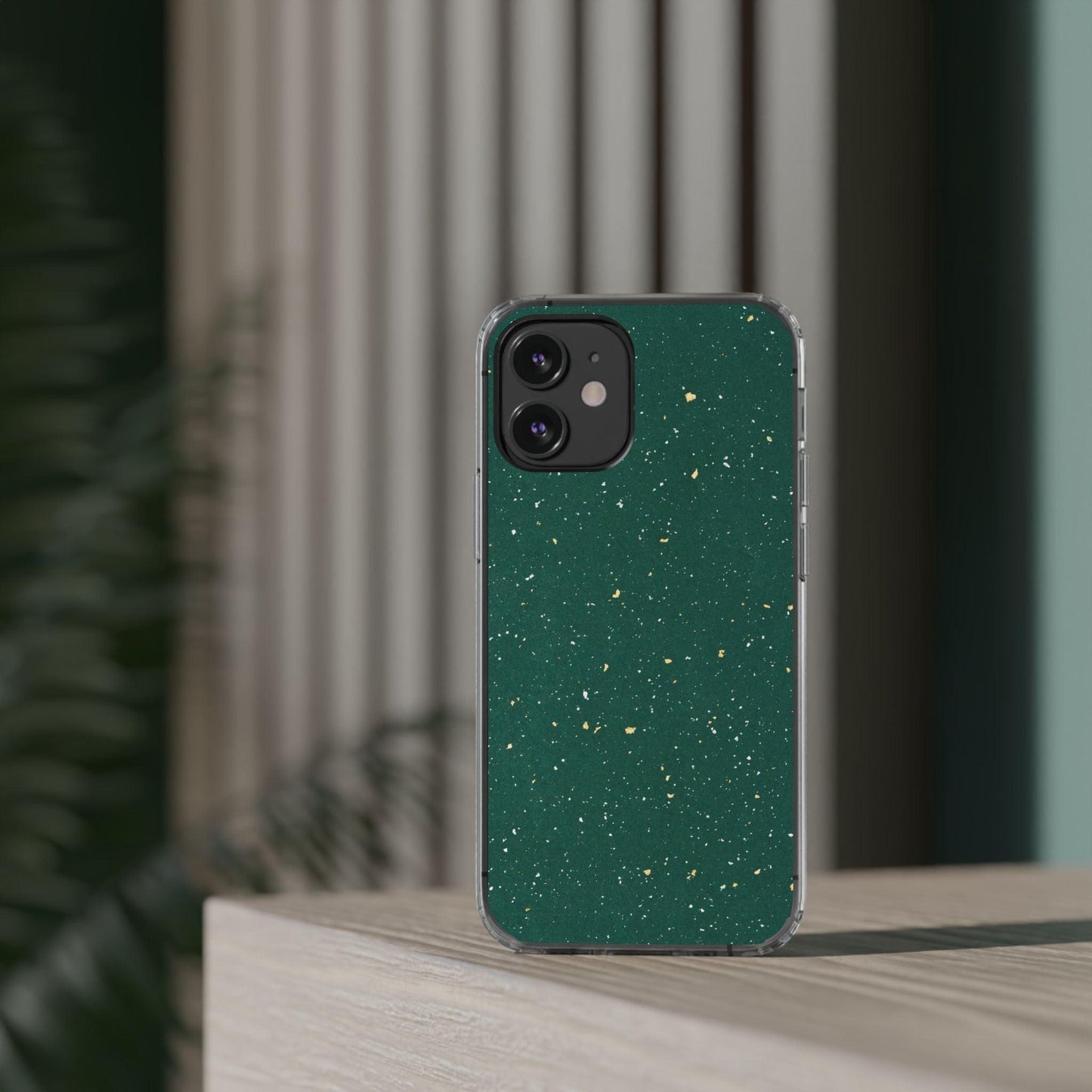 Clear Cases Green with Glitter
