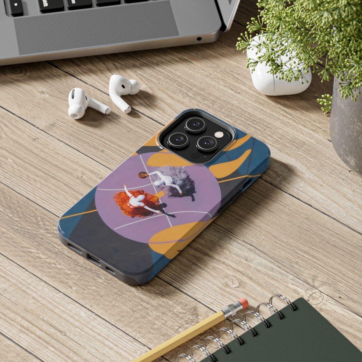 Two Womens Play basket ball Tough Phone Cases