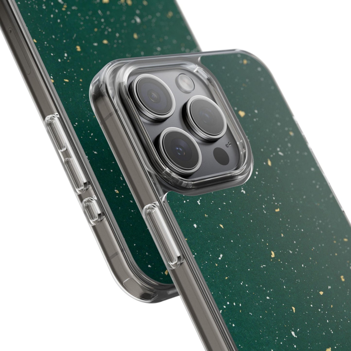 Clear Cases Green with Glitter