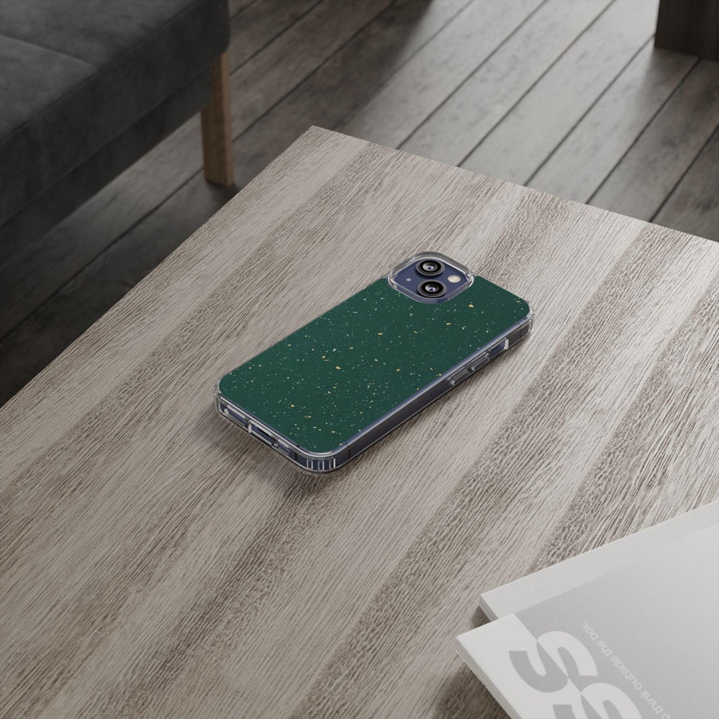 Clear Cases Green with Glitter