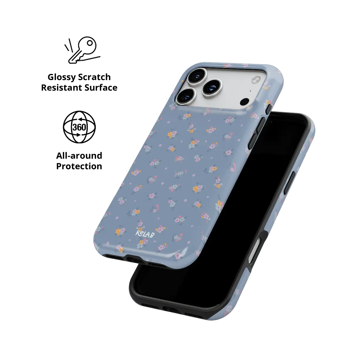 Tiny Meadow | Pastel Blue Floral Bouquet Phone Case