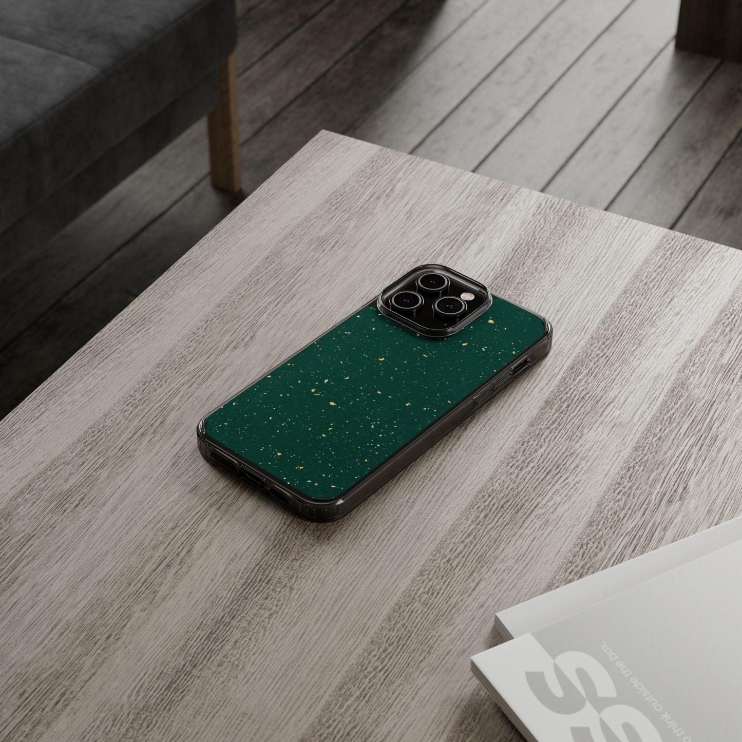 Clear Cases Green with Glitter