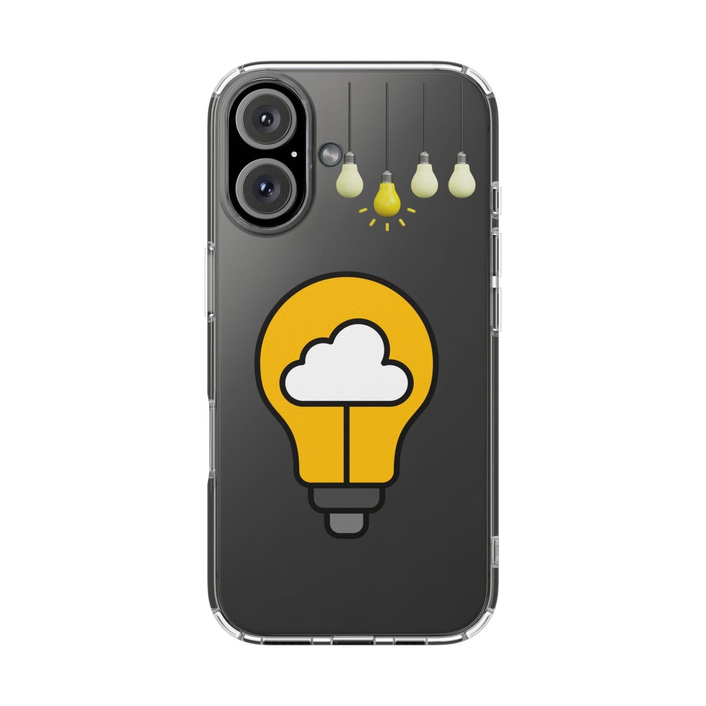 Clear Cases Bulbs with Light Representing Ideas