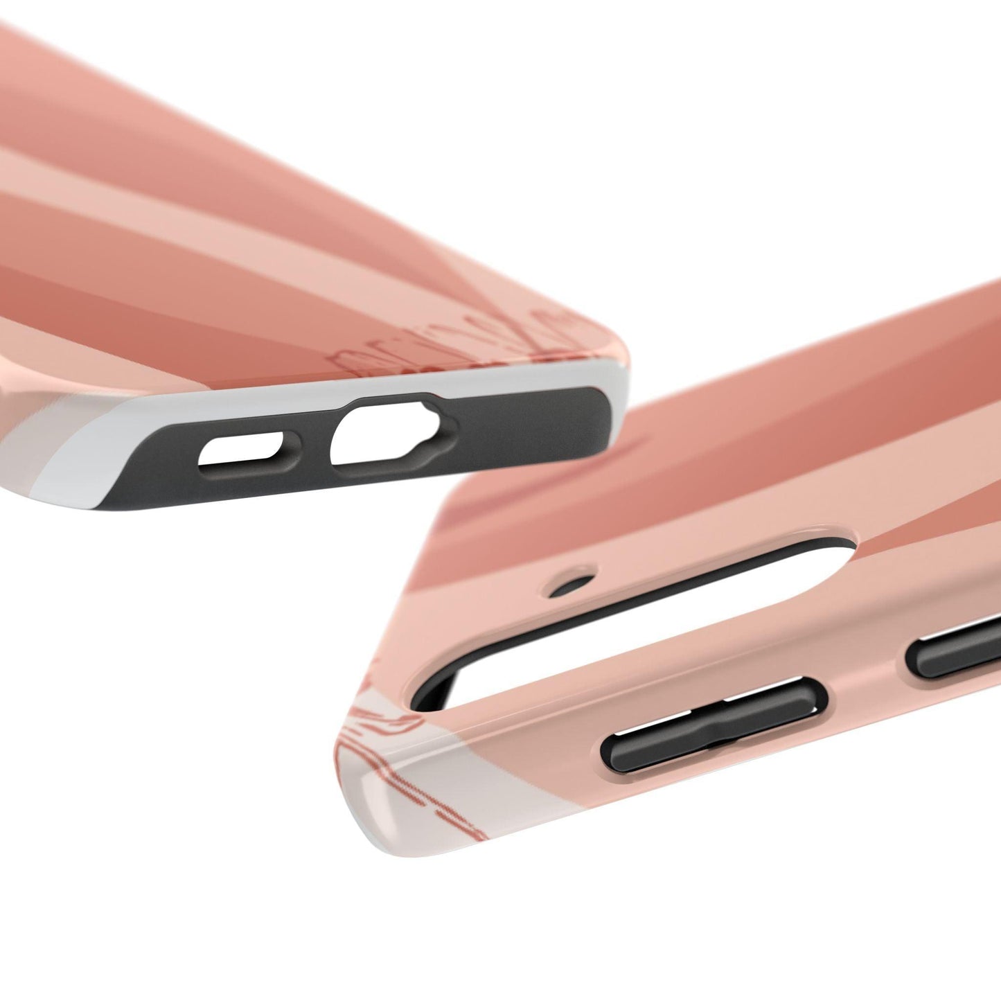 Samsung Tough Phone Case Blush Waves in Warm Earth Tones