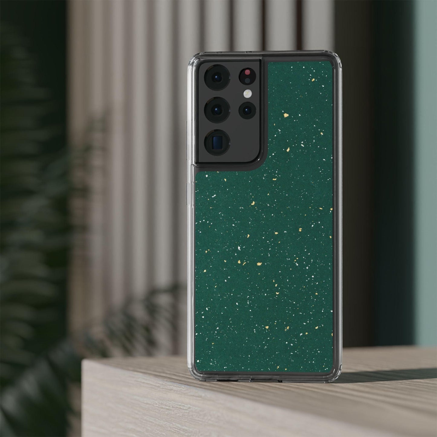 Clear Cases Green with Glitter