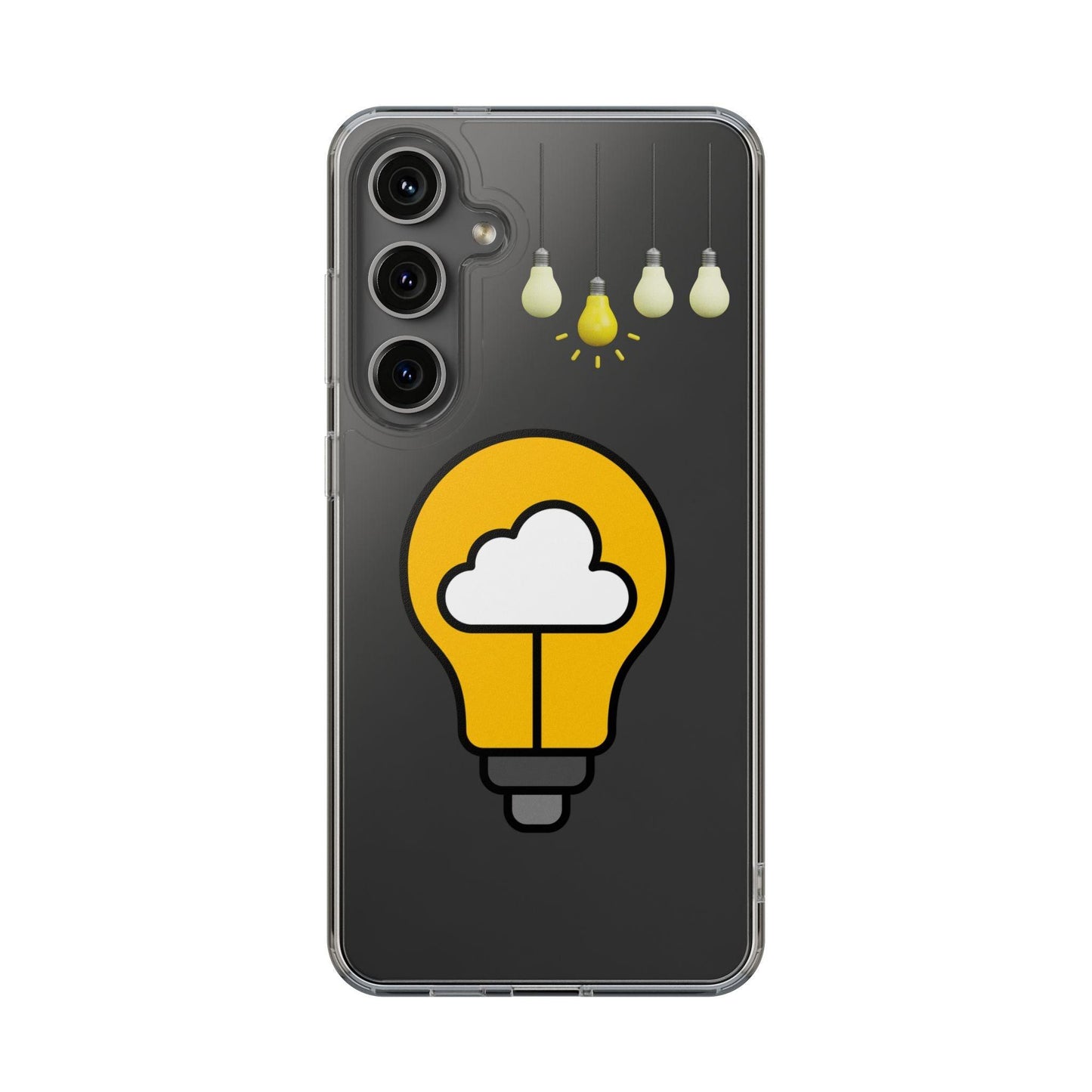Clear Cases Bulbs with Light Representing Ideas