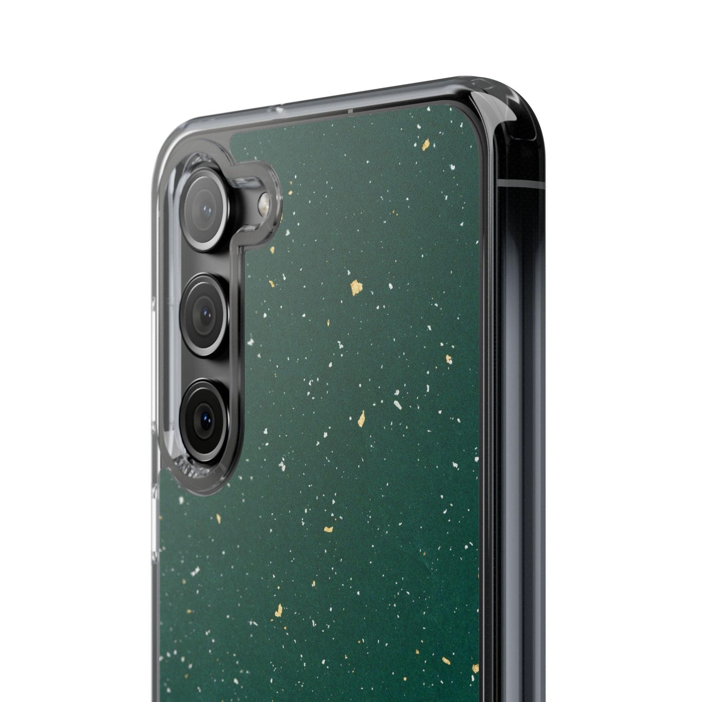 Clear Cases Green with Glitter