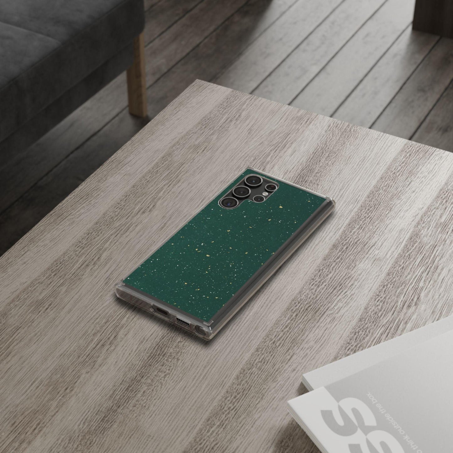 Clear Cases Green with Glitter