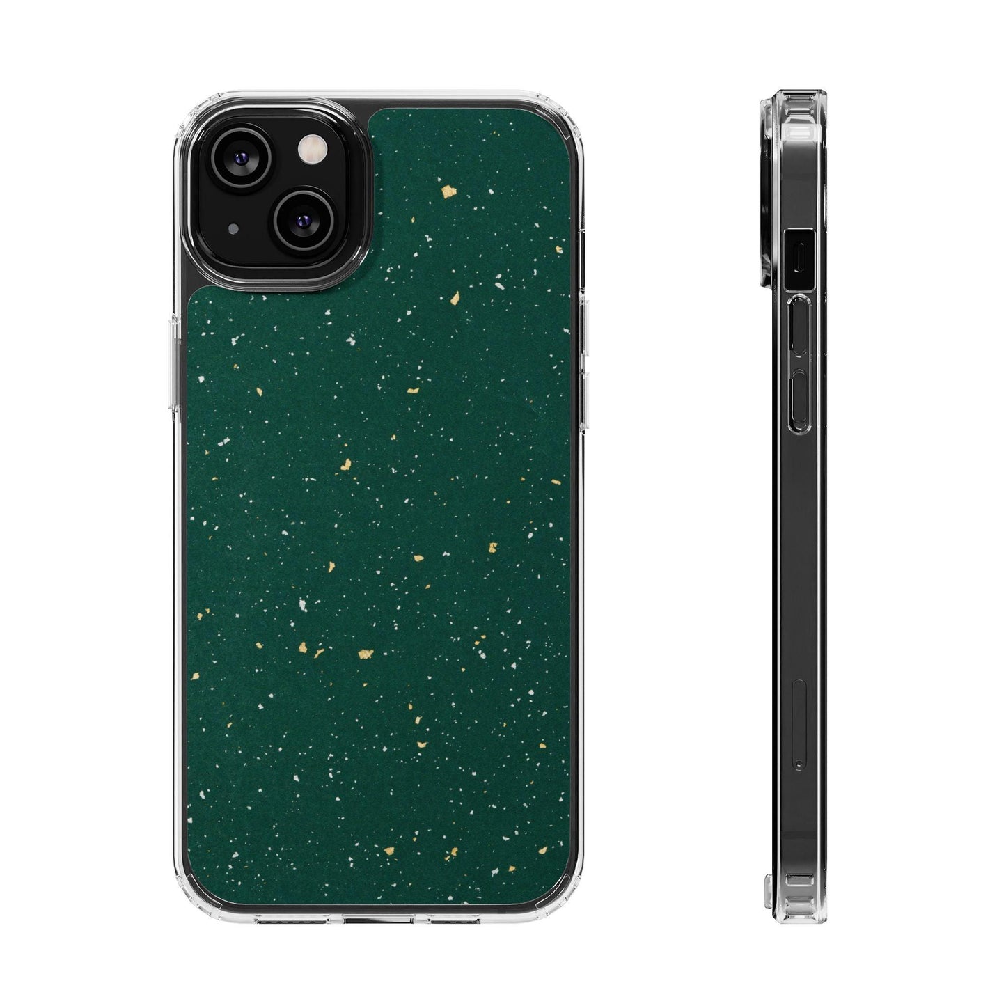 Clear Cases Green with Glitter