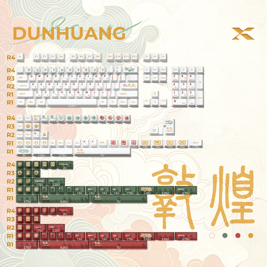 XVX  Dunhuang Cherry Profile Dye-Sub PBT Keycaps Full Set (212-Keys)