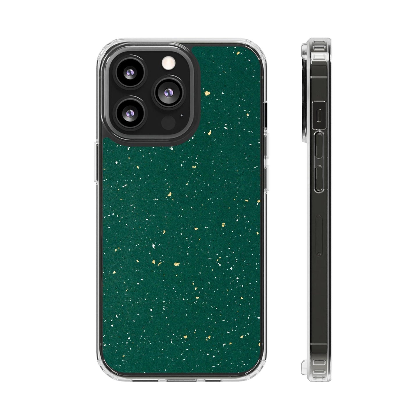 Clear Cases Green with Glitter