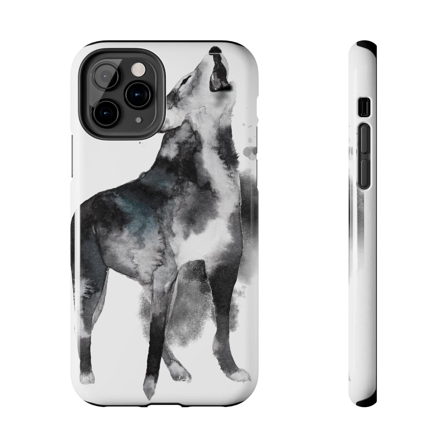Black and White Dog Printed Tough Phone Cases
