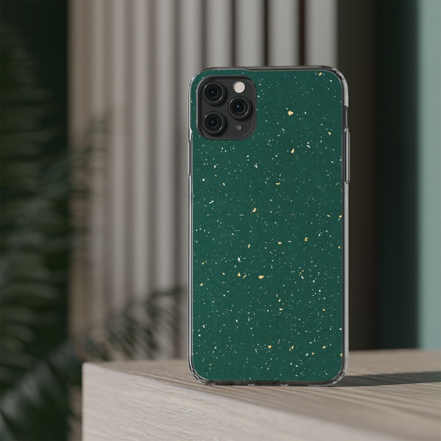 Clear Cases Green with Glitter