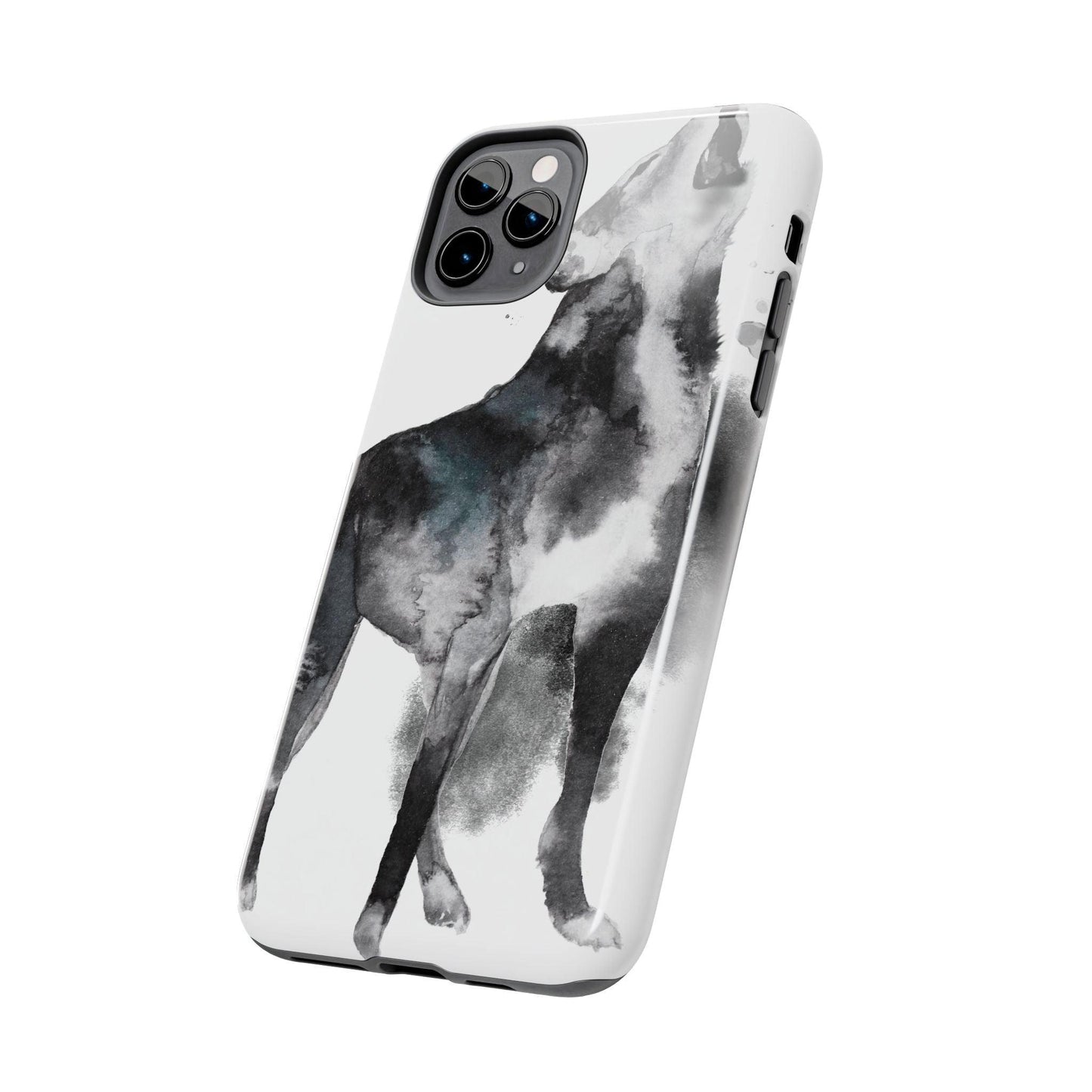 Black and White Dog Printed Tough Phone Cases