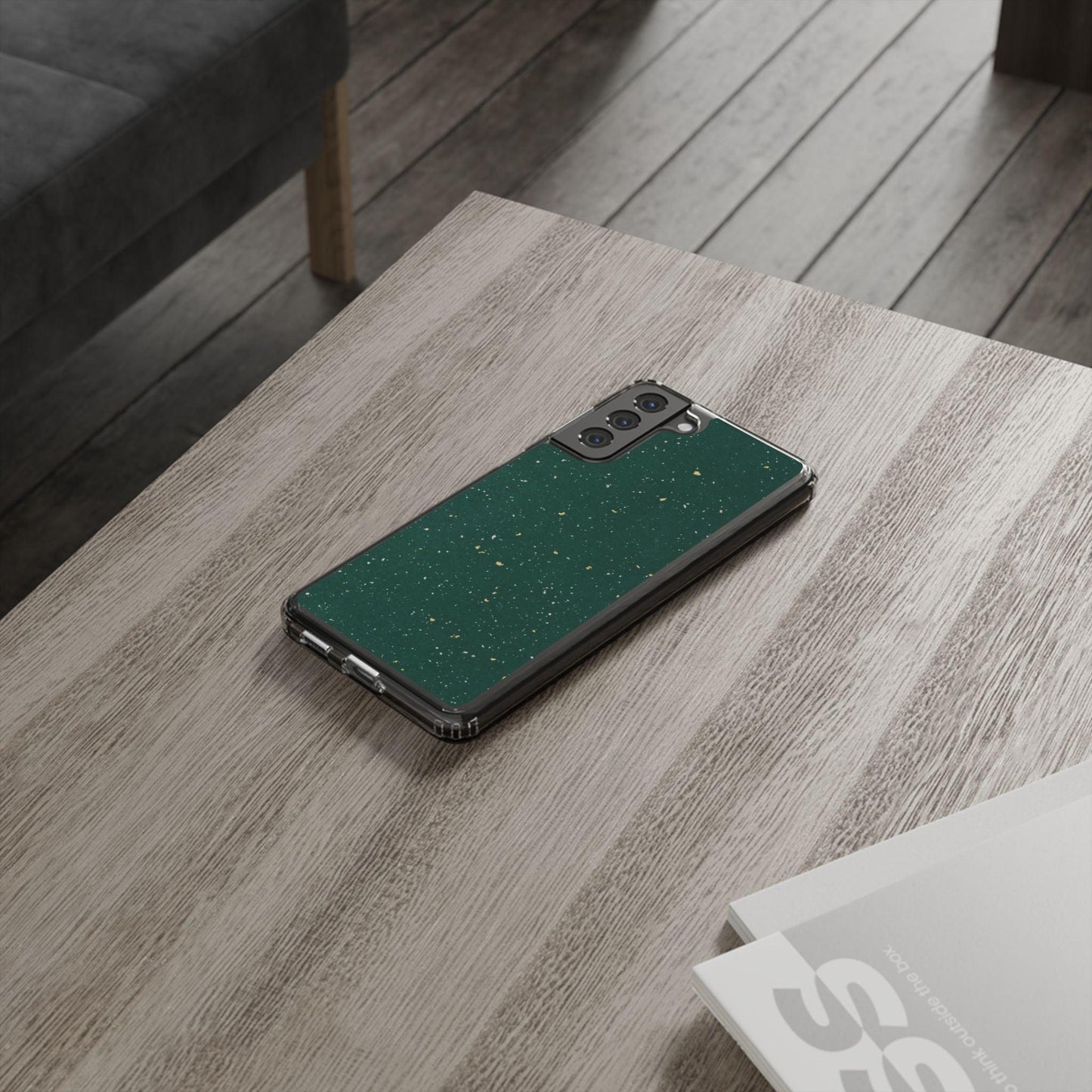 Clear Cases Green with Glitter