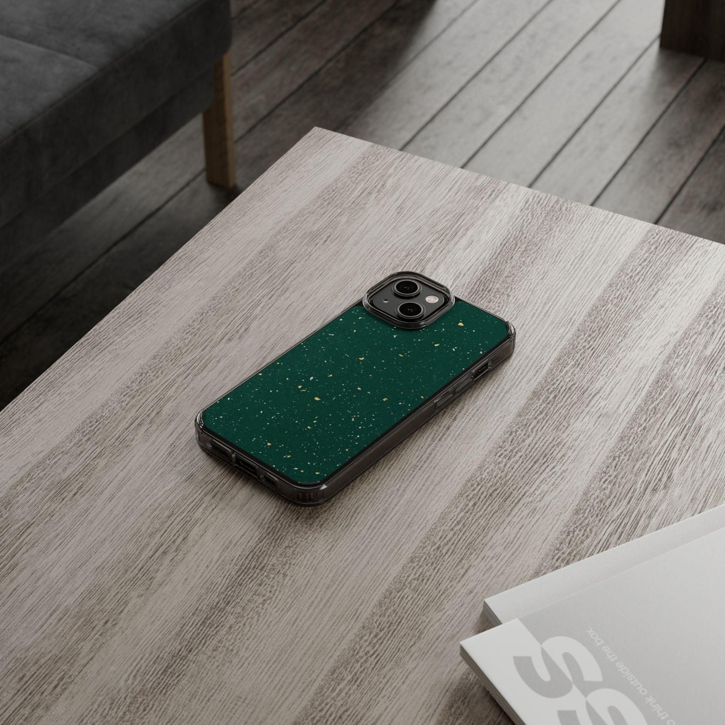 Clear Cases Green with Glitter