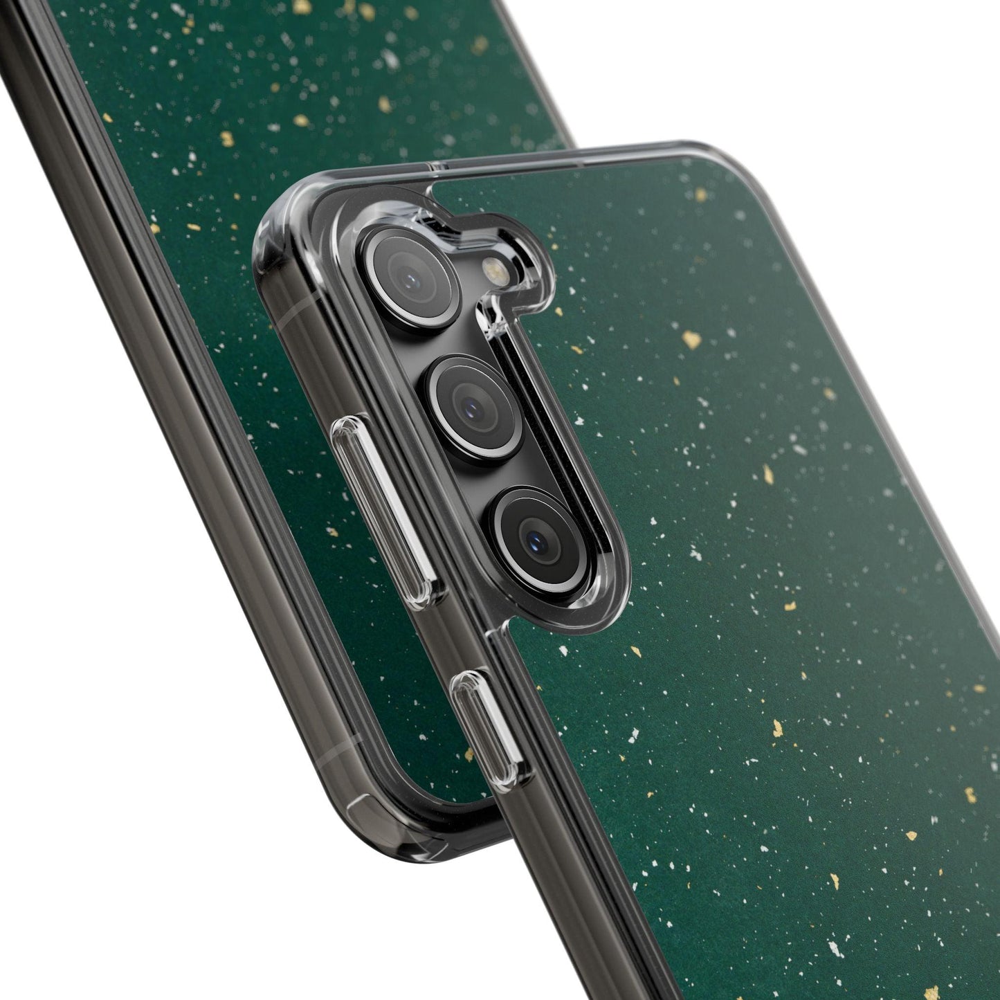 Clear Cases Green with Glitter