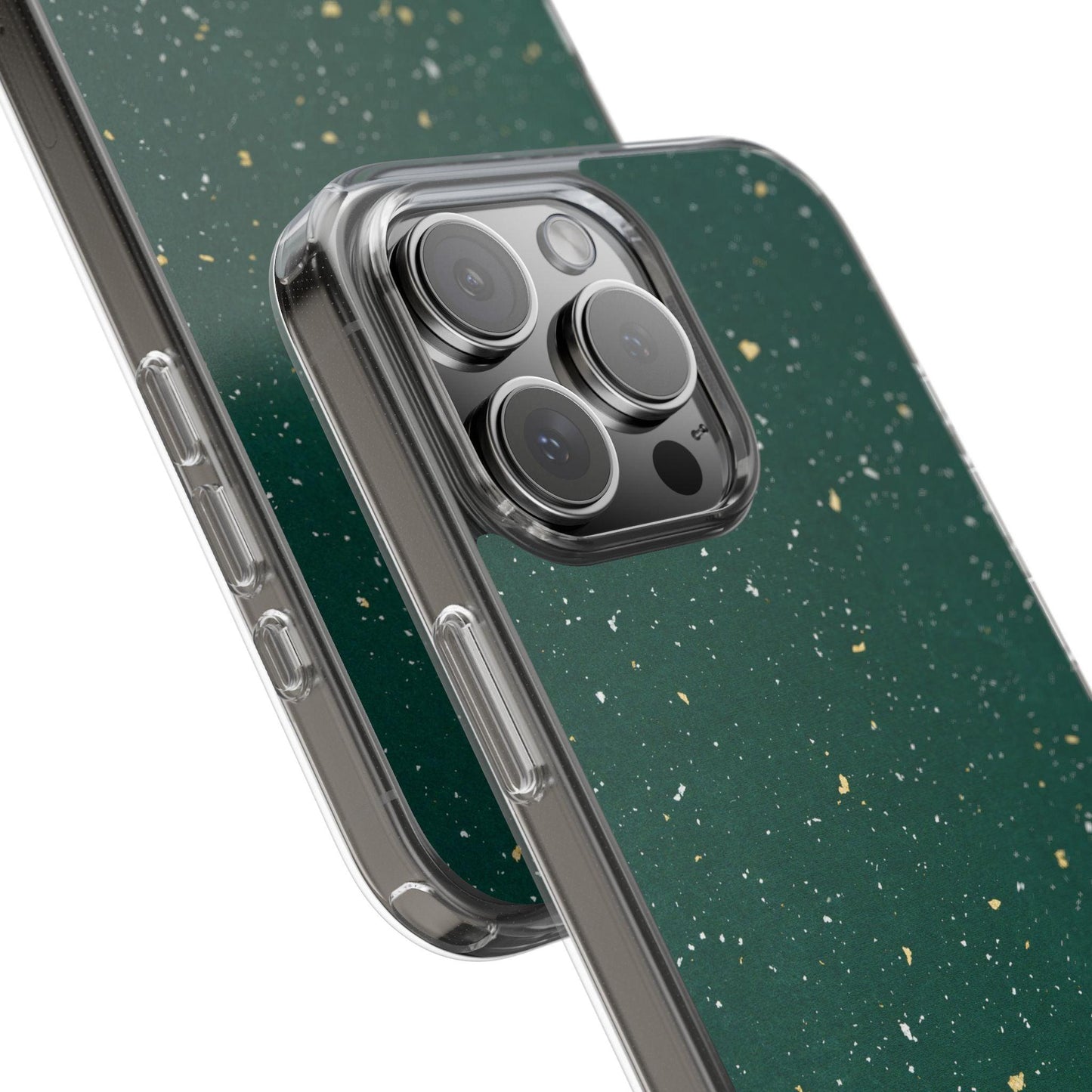 Clear Cases Green with Glitter