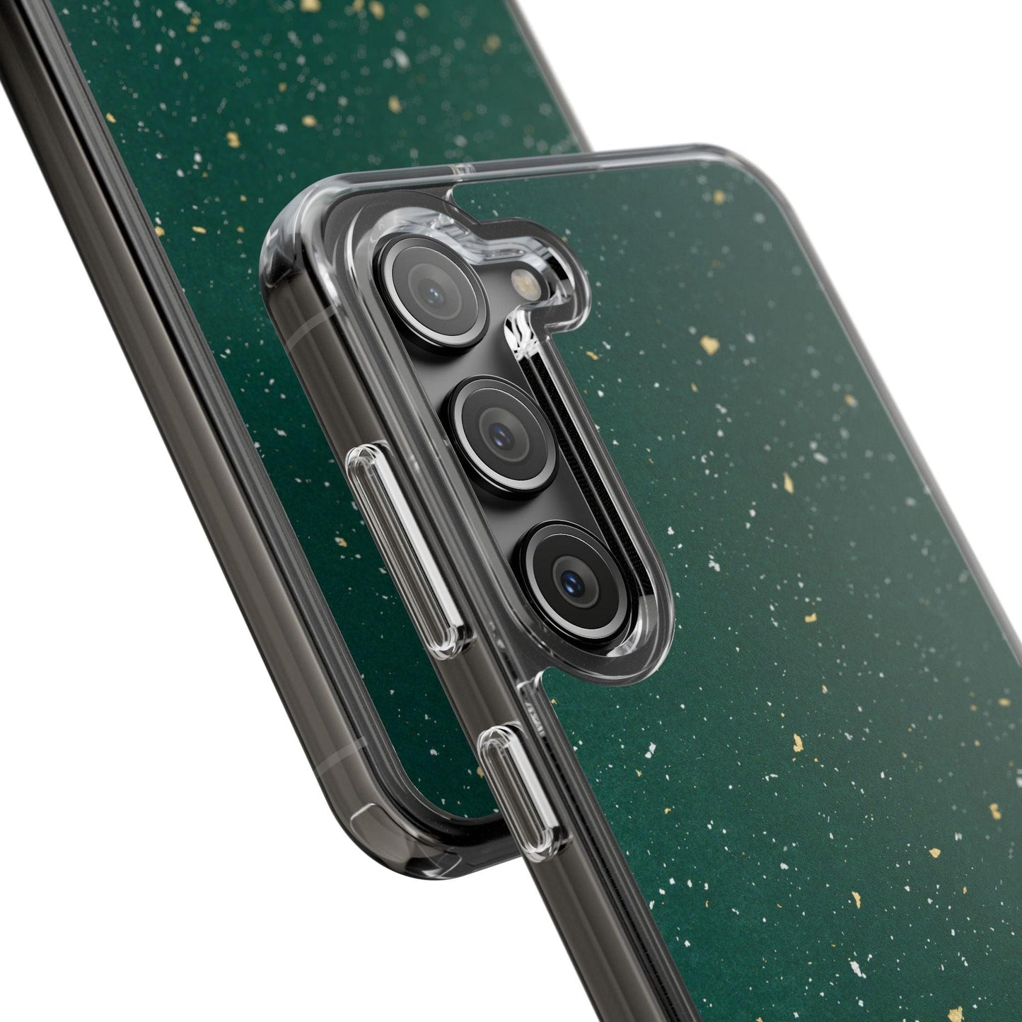 Clear Cases Green with Glitter