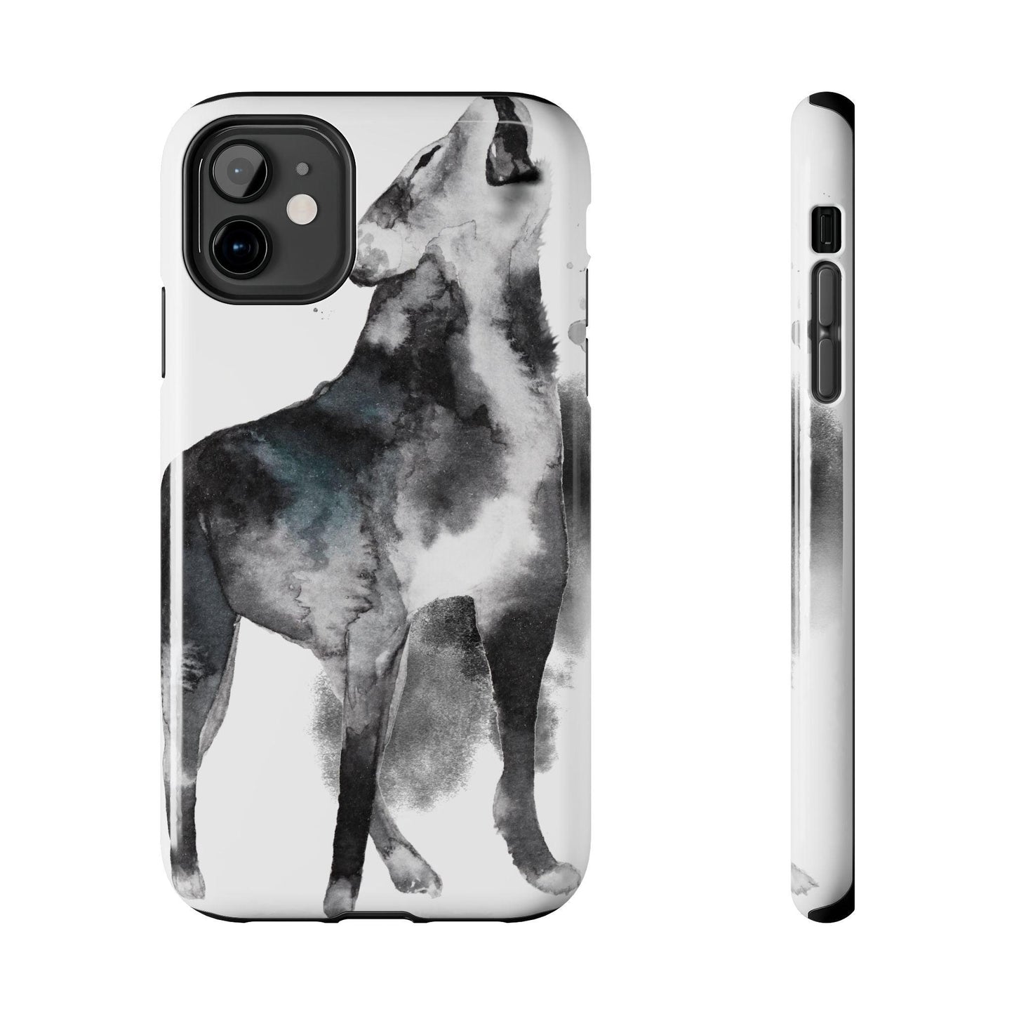 Black and White Dog Printed Tough Phone Cases