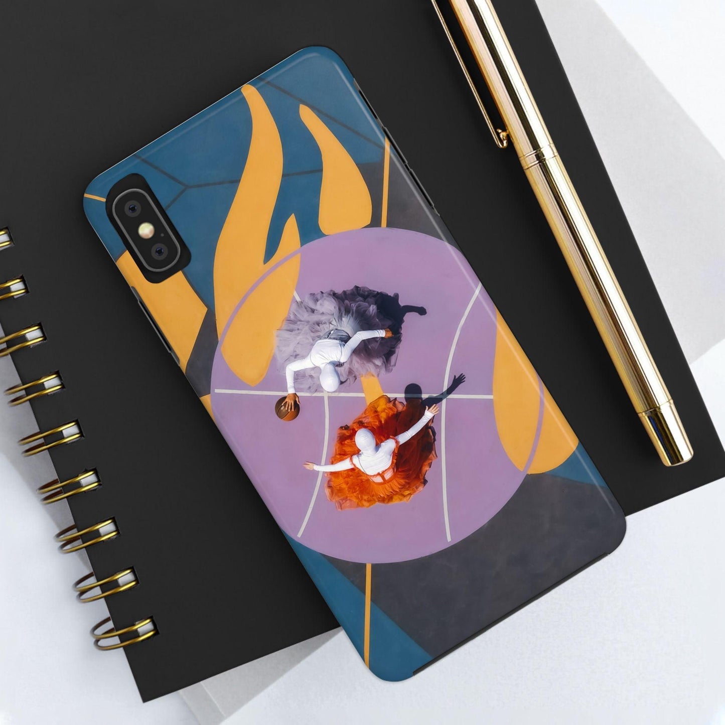 Two Womens Play basket ball Tough Phone Cases