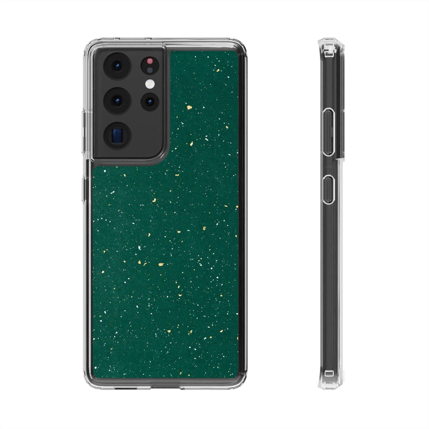 Clear Cases Green with Glitter
