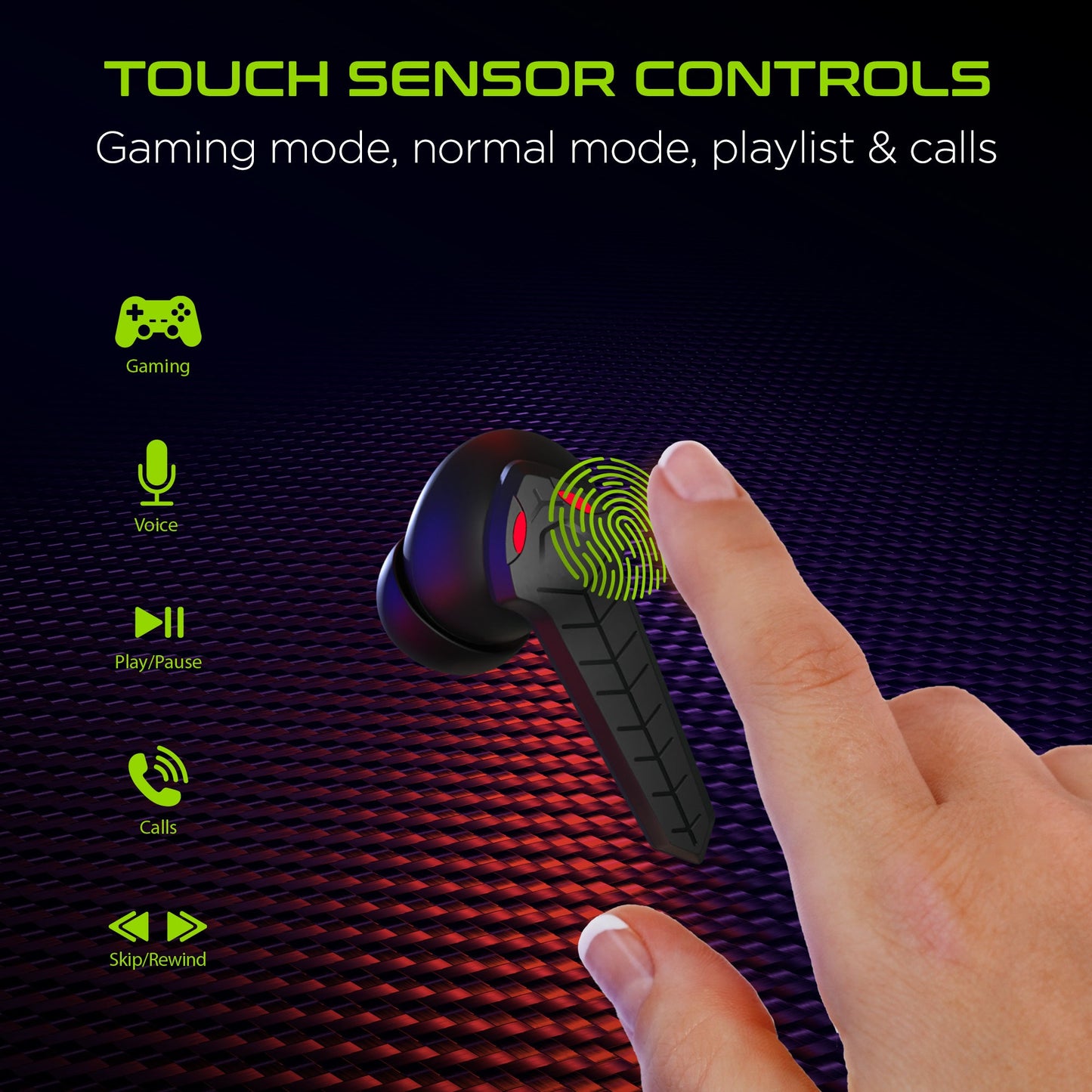 HyperGear CobraStrike True Wireless Gaming Earbuds with No Lag Audio