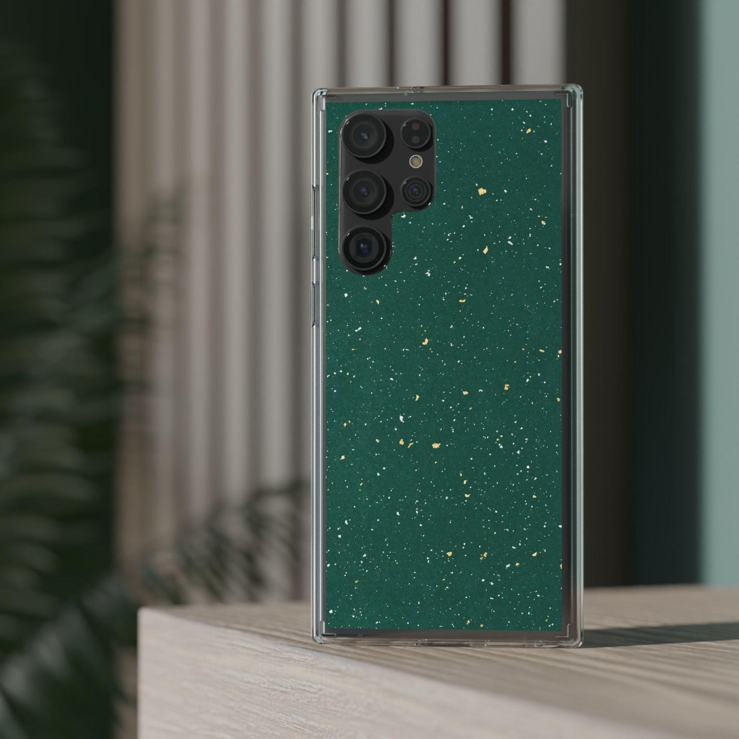 Clear Cases Green with Glitter