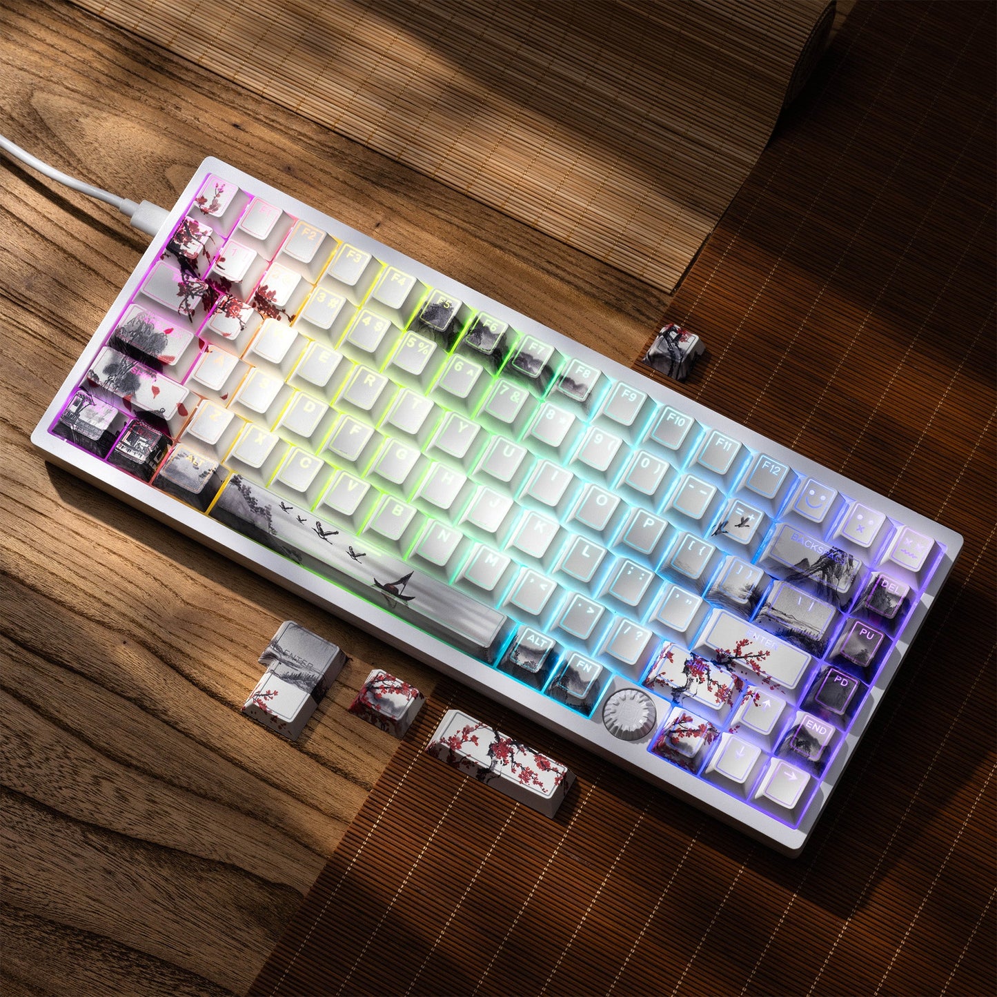XVX PRISM Shine-Through Double-Shot Cherry Profile PBT Keycap Set 142-key