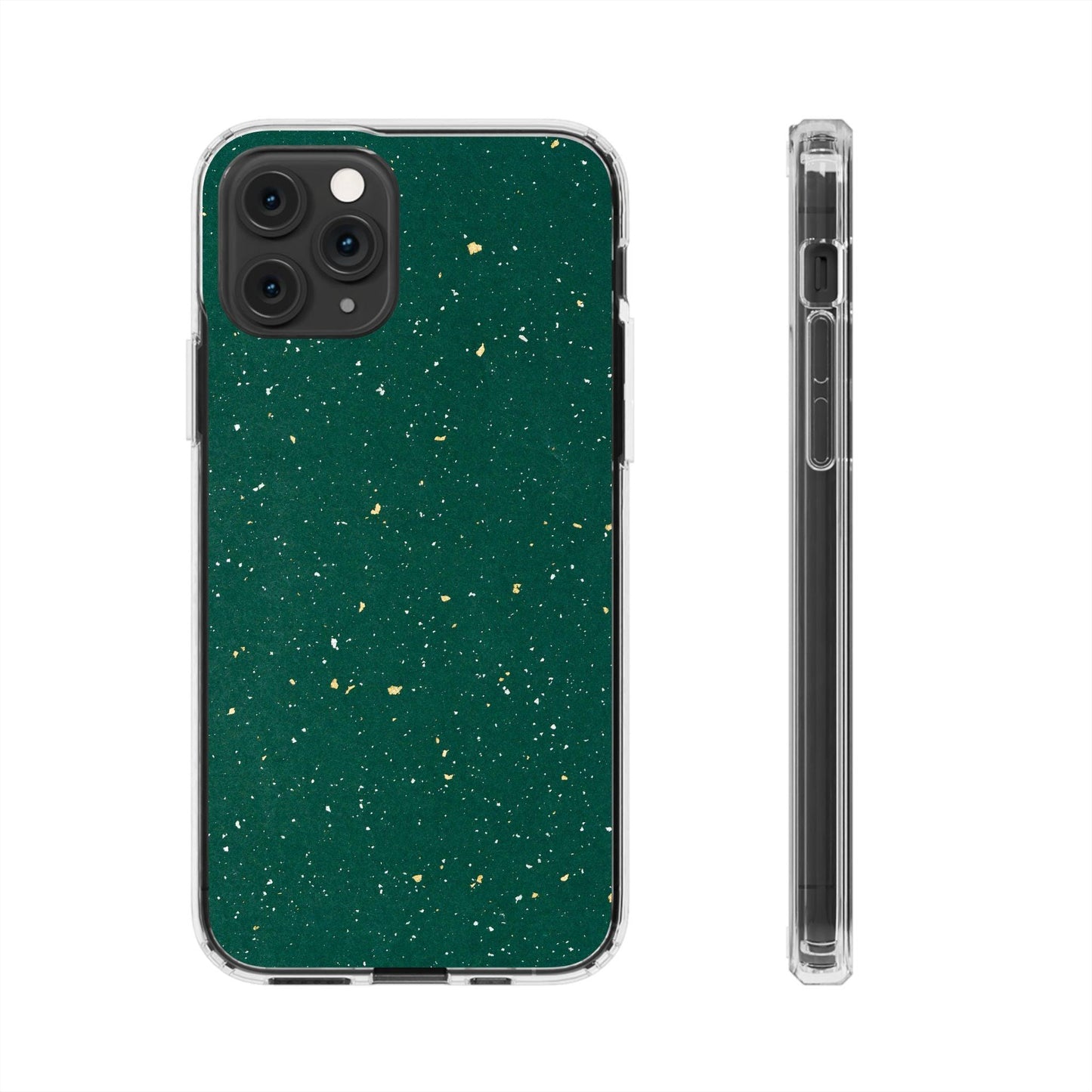 Clear Cases Green with Glitter