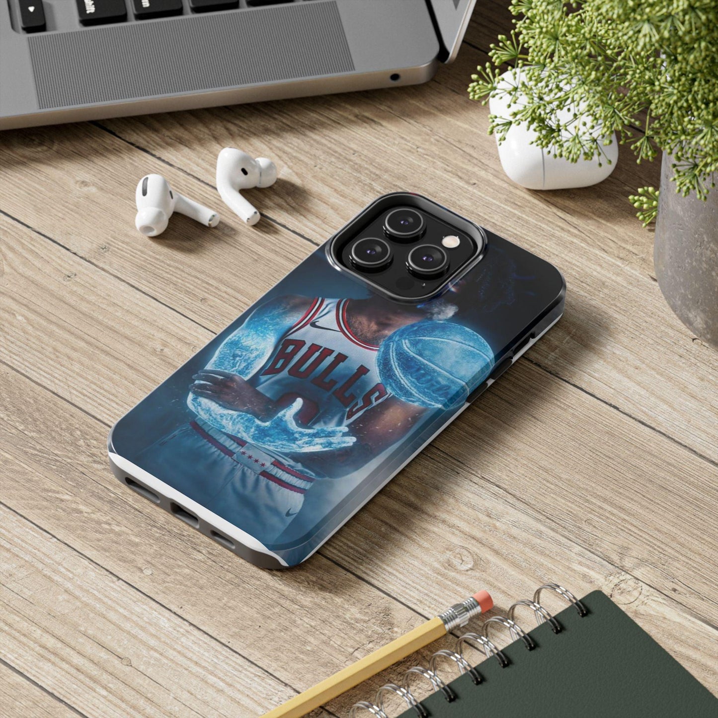 Coby White Chicago Bulls NBA Basketball Printed Tough Phone Case for iPhone & Samsung Galaxy - Dynamic Player Action Design