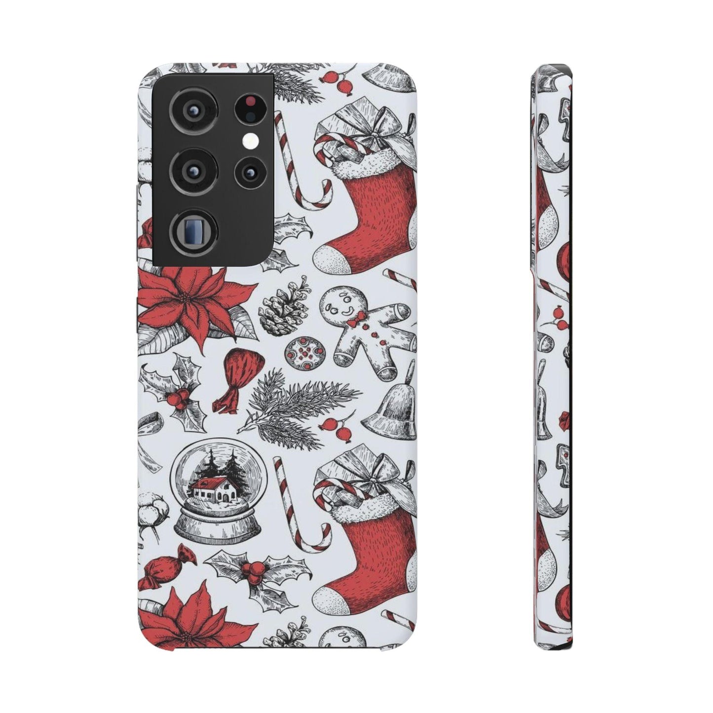 Samsung Clear Silicone Phone Case with Christmas Holiday Pattern – Festive Protection for Your Device