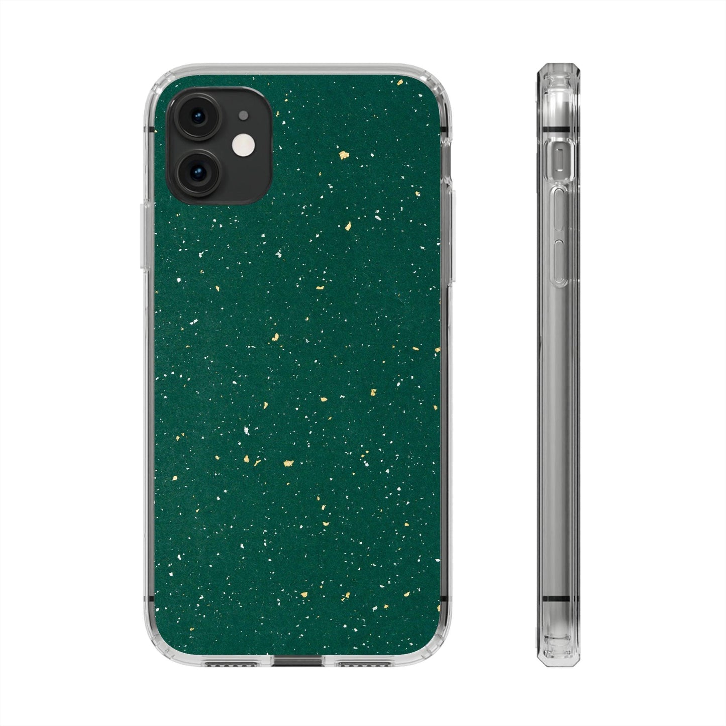 Clear Cases Green with Glitter