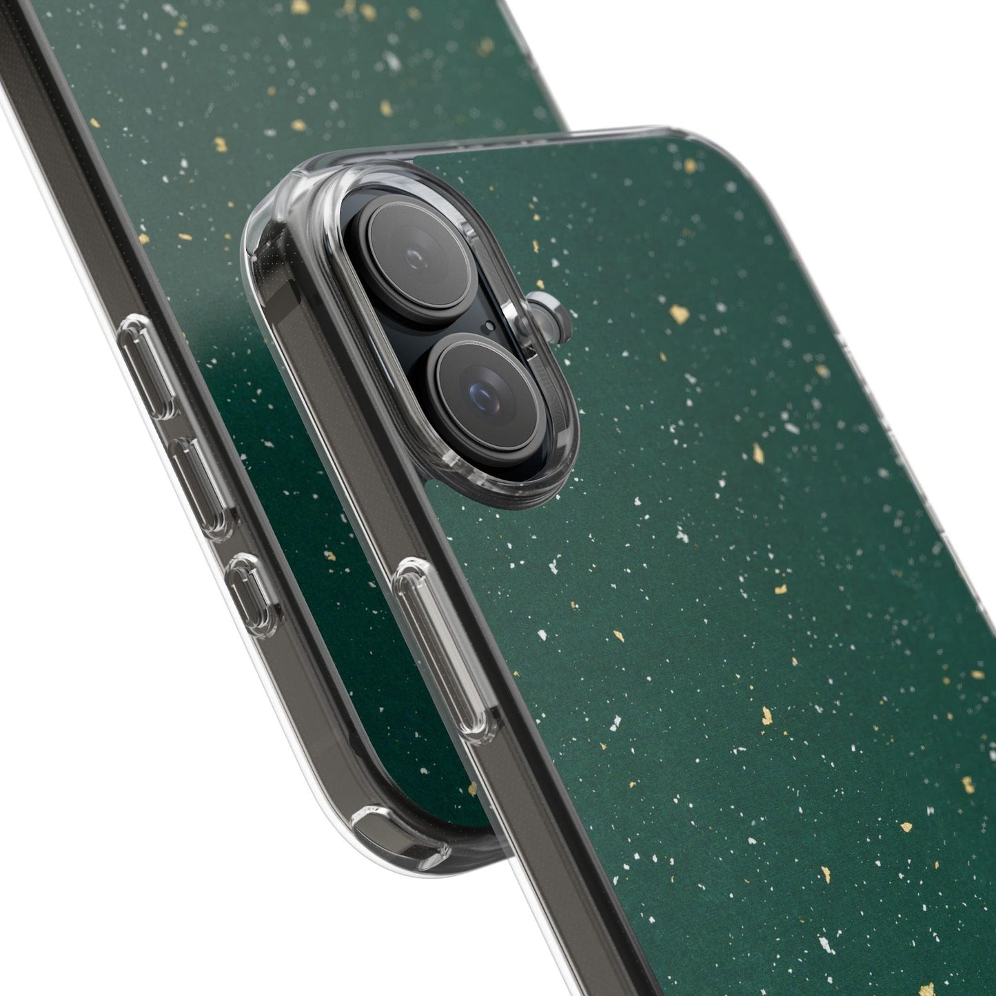 Clear Cases Green with Glitter