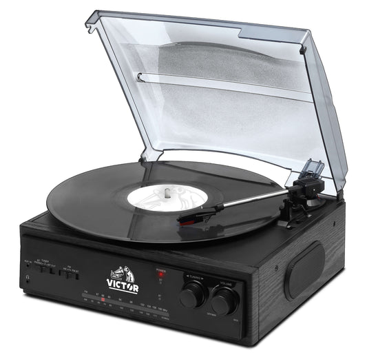 Victor Salem 5-in-1 3-Speed Turntable System with Dual Bluetooth