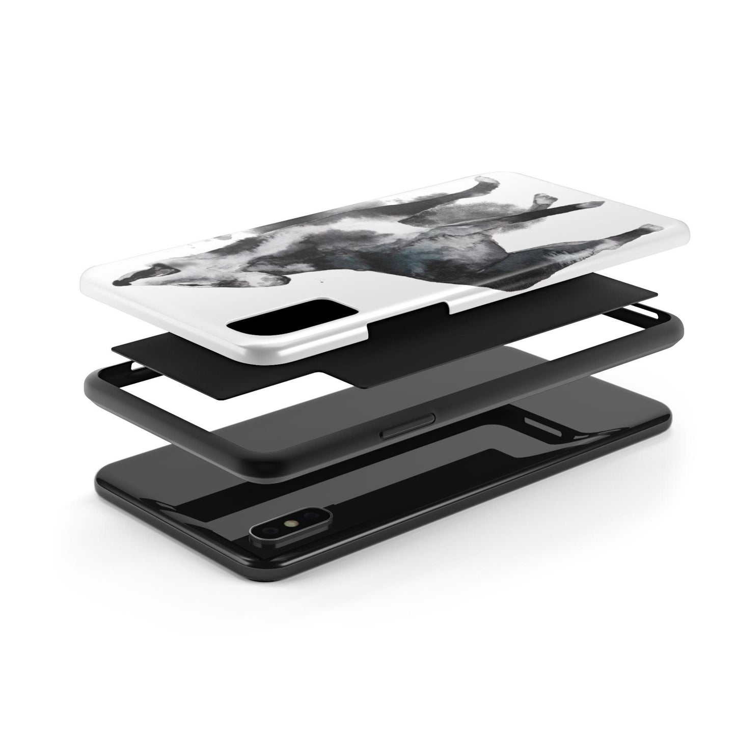 Black and White Dog Printed Tough Phone Cases