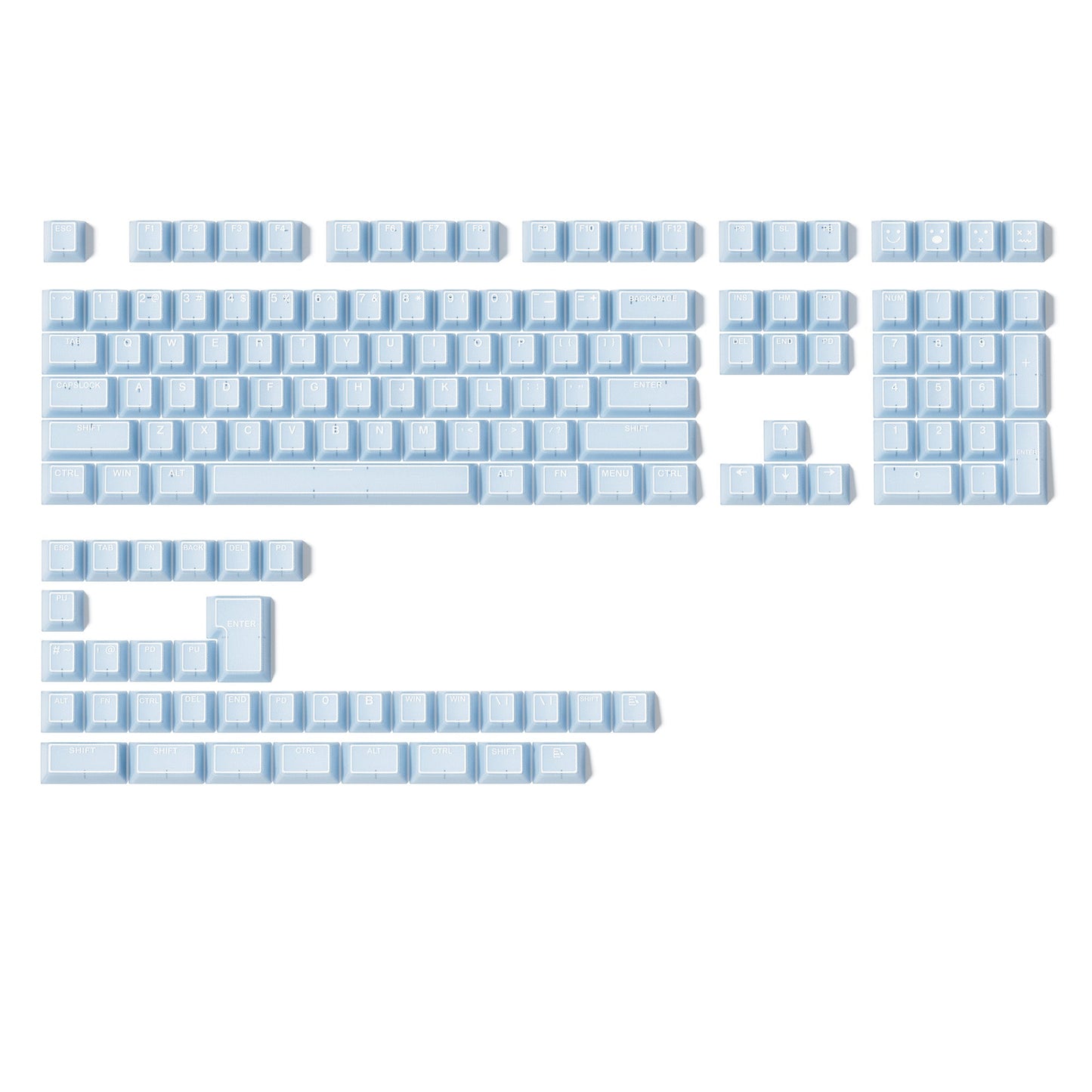 XVX PRISM Shine-Through Double-Shot Cherry Profile PBT Keycap Set 142-key