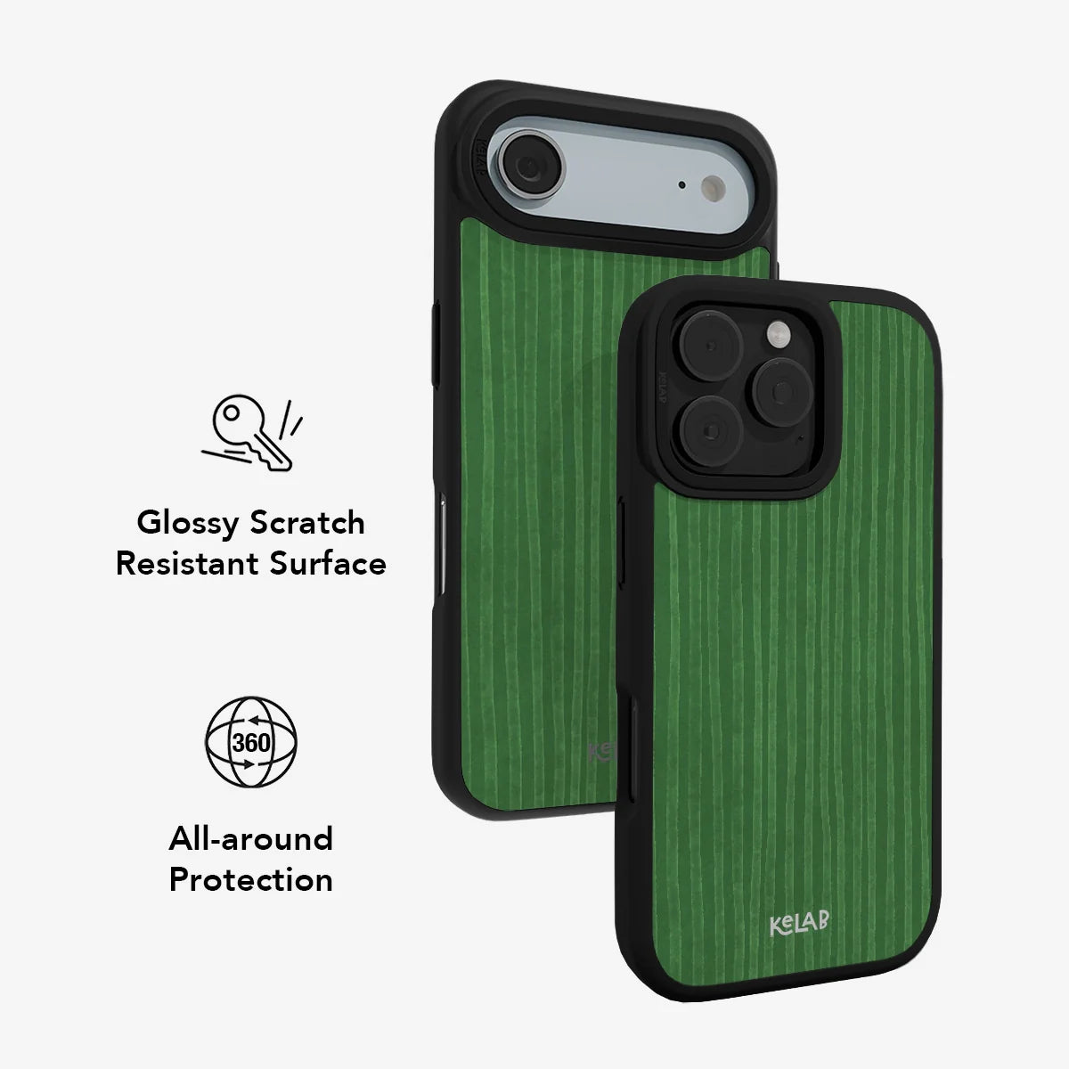 Emerald Drip | Green Stripe Pattern Phone Case